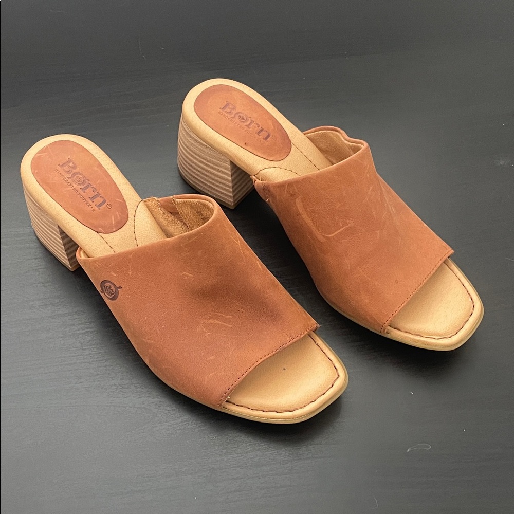 Born Women's Brown Leather Mules